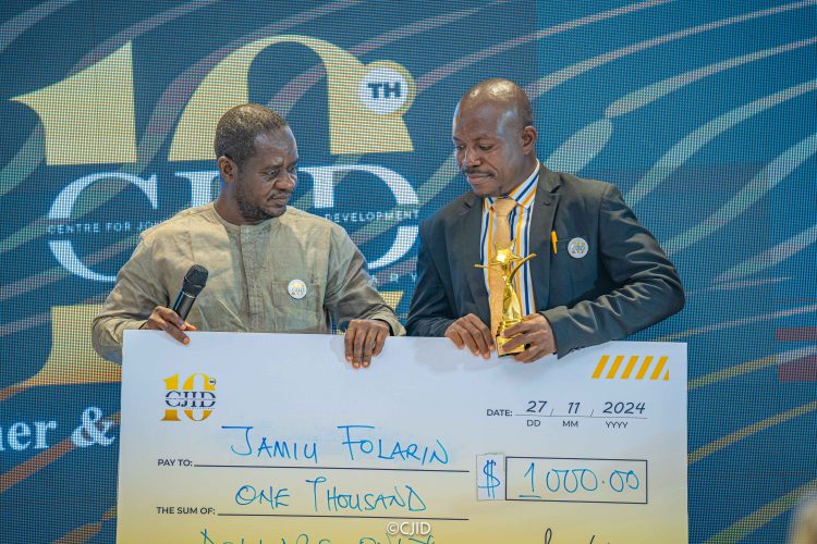 Jamiu Folarin Wins CJID’s Best Reporting on Social Accountability in West Africa